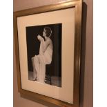 A Set Of 3x 1920s Theme Black And White Prints, Gold Wooden Frame - Single Ladies - 55cm x 70cm (