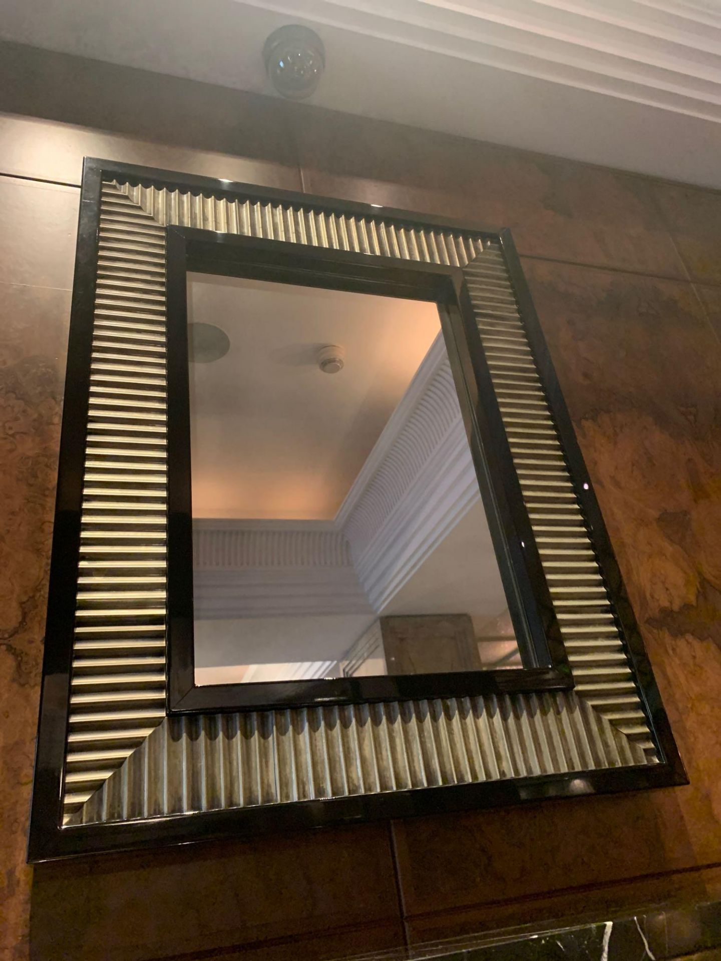 Villiers Bros Hercules Mirror Art Deco Styled Mirror Aged Nikel And Black Frame 65cm x 85cm ( Loc - Image 4 of 4