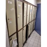 68x Lions metal brown personnel lockers 190x1660x450mm