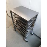 Stainless Steel 7 Tier Mobile Trolley 390mmx 560mmx 920mm