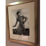 4x 1930 / 1940s Theme Black And White Prints, Gold Wooden Frame, Single Ladies, 55cm x 70cm ( Loc