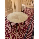 6x Burgess 3ft Flock Top Circular Banquet Tables 91cm ( Loc Mount Room)