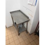Stainless Steel Preparation Table With Upstand And Under Shelf Mobile 400mmx 700mm