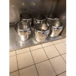 6x Stainless Steel Ice Buckets 180mmx 200mm