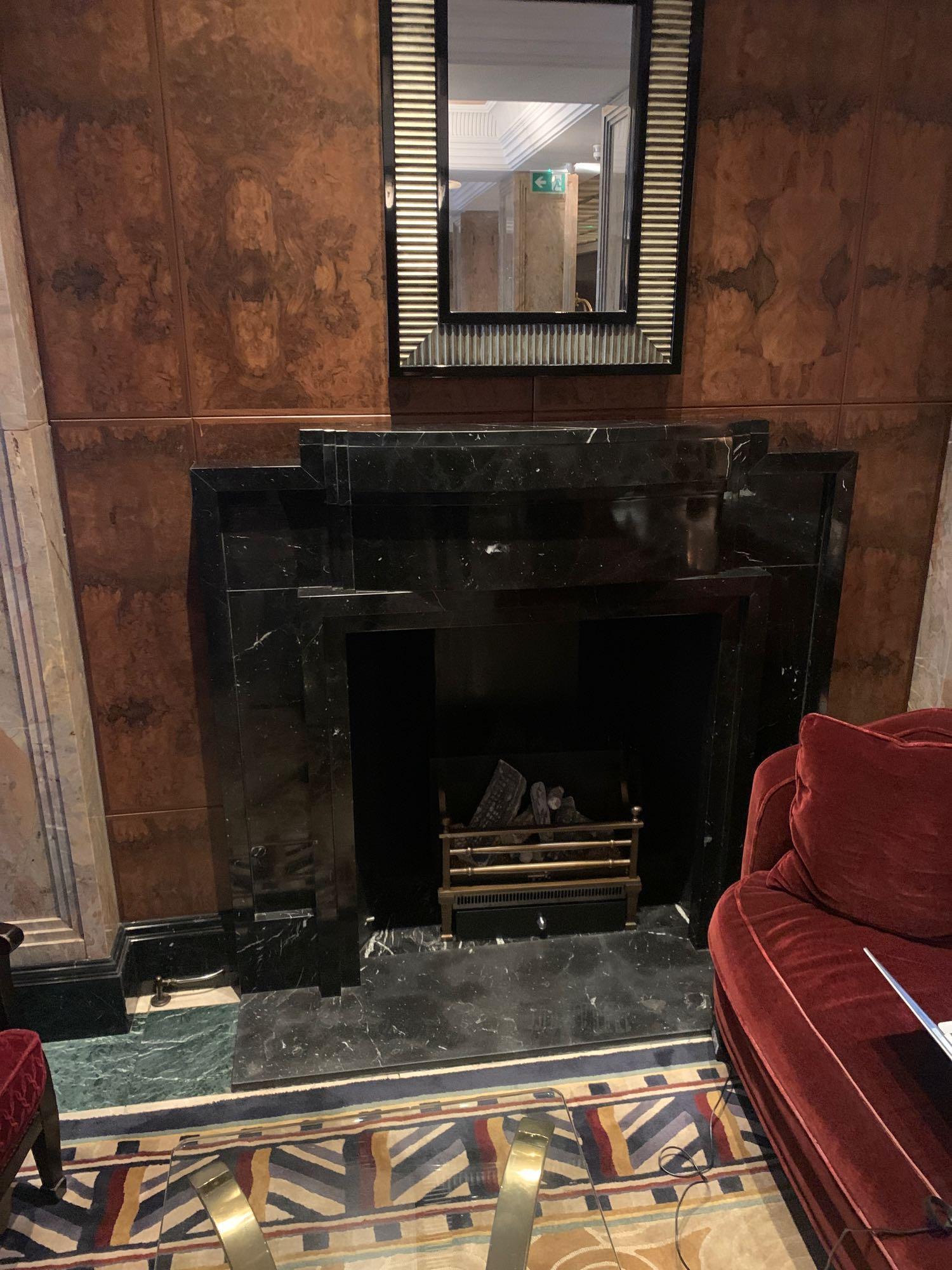 A Black Marble Art Deco Fire Surround Complete With Hearth And Removable Fire Basket 153x 140cm (