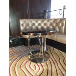 Concentric Black Onyx Glass Table Stainless Steel Base 75x 66cm ( Loc Polo Bar)