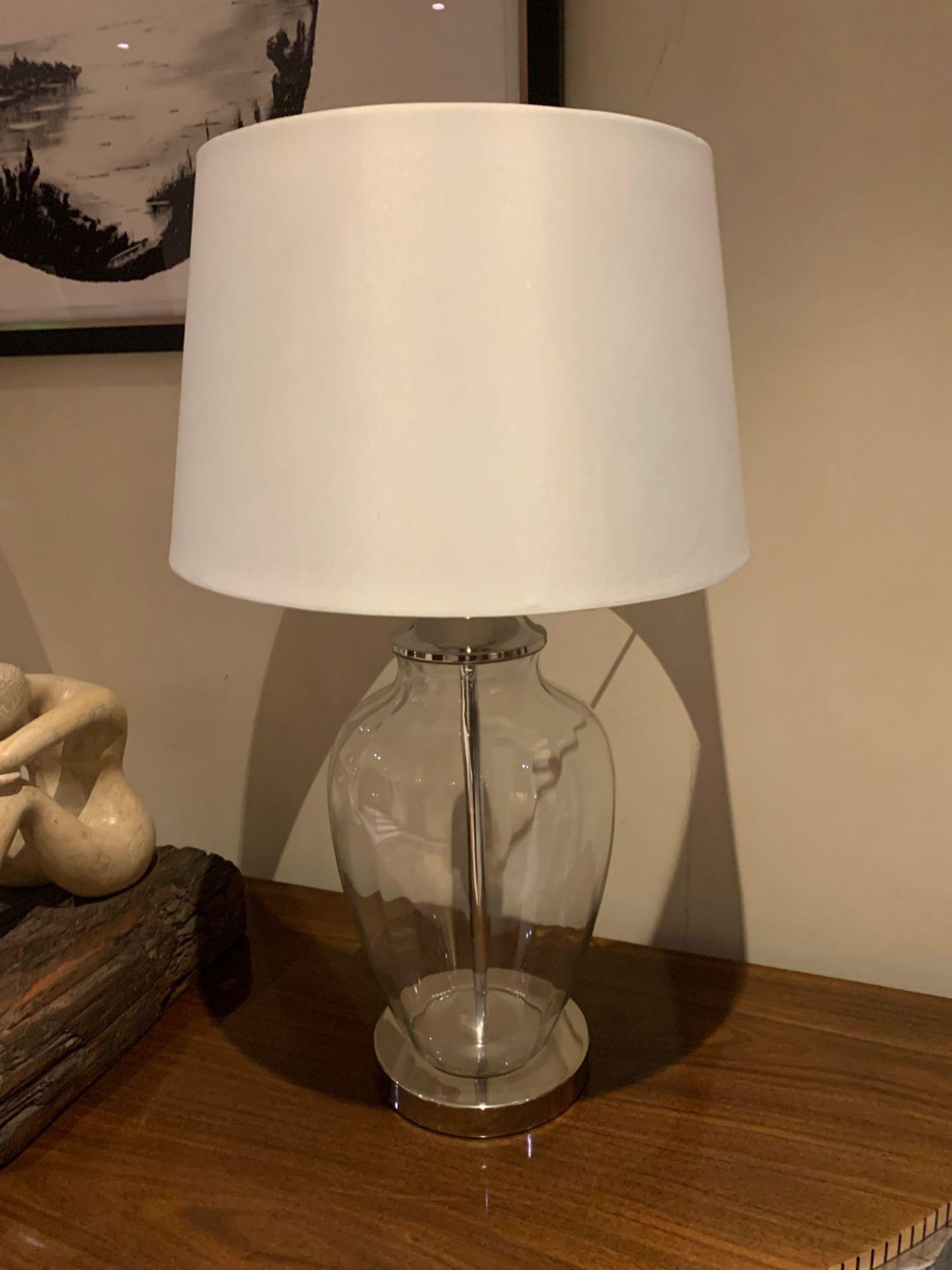 A Pair Of R V Astley Caballo Table Lamp 5178 ( Including Shade ) The Caballo Glass Table Lamp With - Image 2 of 4
