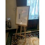 A Pine Artist Easel A Frame With Gold Painted Picture Frame 55cm Tall ( Loc Lobby)