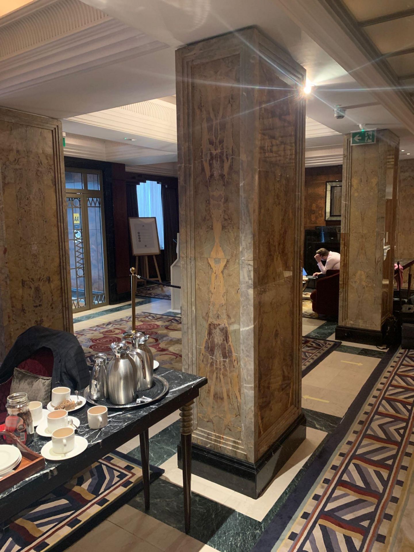 Pink And Grey Marble Cladding On Pillars, 79x 53x 250cm Comprises Of 6 Pillar Cladding (Buyer To - Image 4 of 4