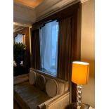 A Pair Of Crushed Velvet Taupe Curtains 252cm x 200cm Span ( Loc Lobby)