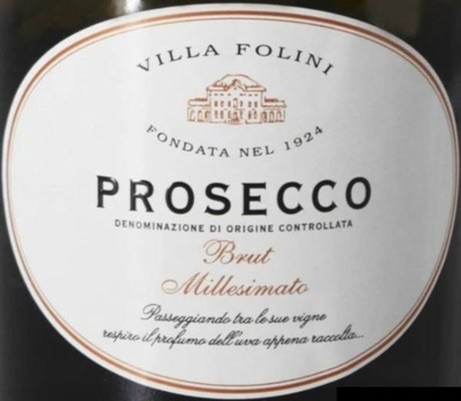 Villa Folini Prosecco Millesimato 2018 ( Bid Is For 1x Bottle Option To Purchase More)