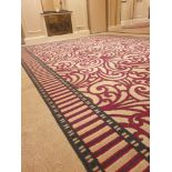 Bespoke Beige Field Carpet With Red And Green Motifs Pattern Approximately 5mx 4m( Loc Mount