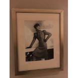 4x 1930 / 1940s Theme Black And White Prints, Gold Wooden Frame, Single Ladies, 55cm x 70cm ( Loc