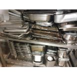 A Large Quantity Of Stainless Steel Gastronorms GN Trays As Found