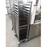 Hupfer Mobile 18 Tier Stainless Steel Rack With Trays 380mmx 550mmx 1600mm