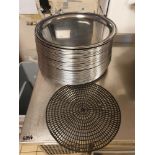 20x Stainless Steel Serving Trays 400mm Diameter