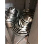 A Large Quantity Of Stainless Steel Mixing Bowls As Found