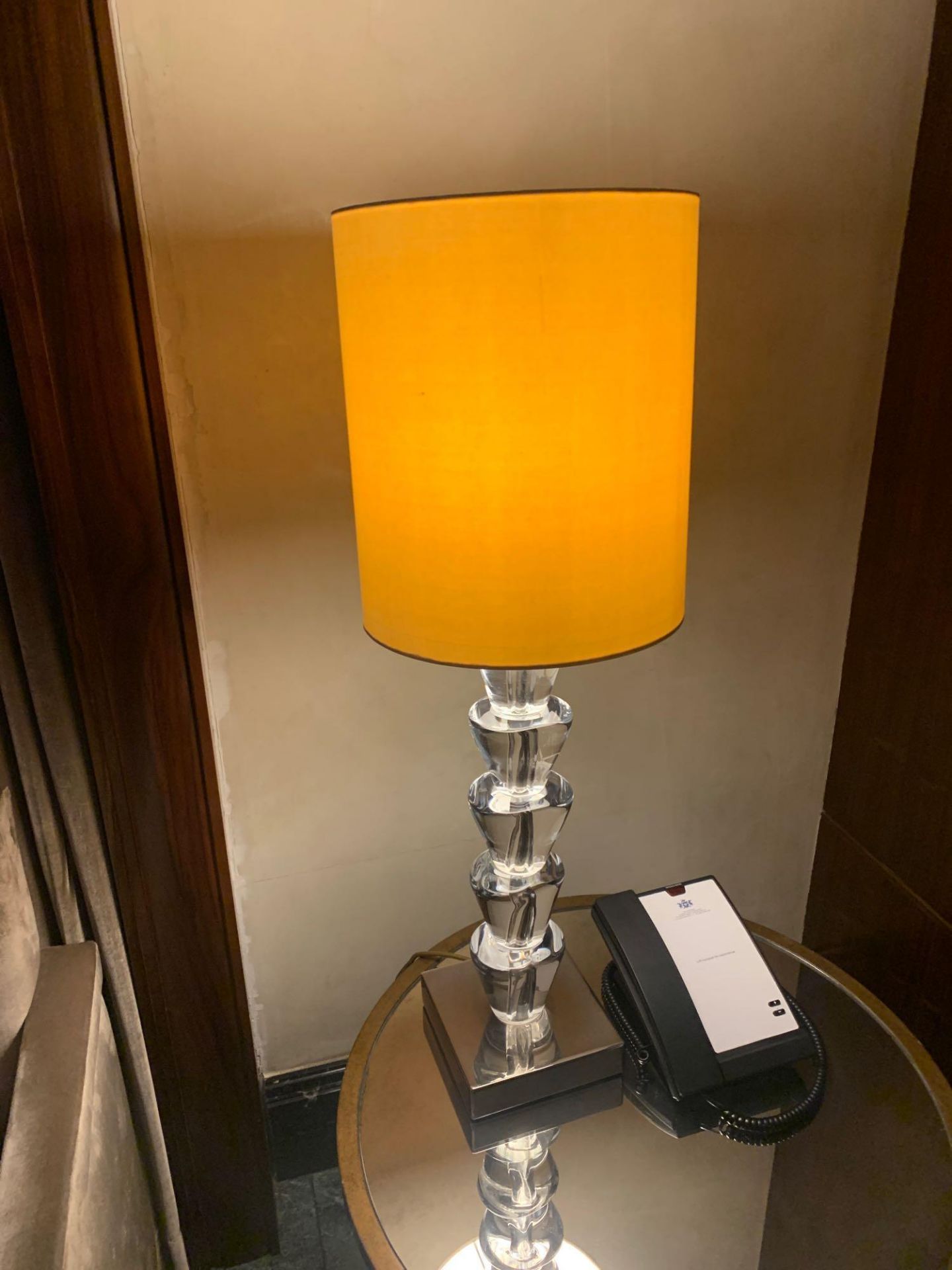A Pair Of Porta Romana Table Lamps Model GOB/01 Glass Design With Linen Shade And Metal Base 82cm - Image 5 of 5