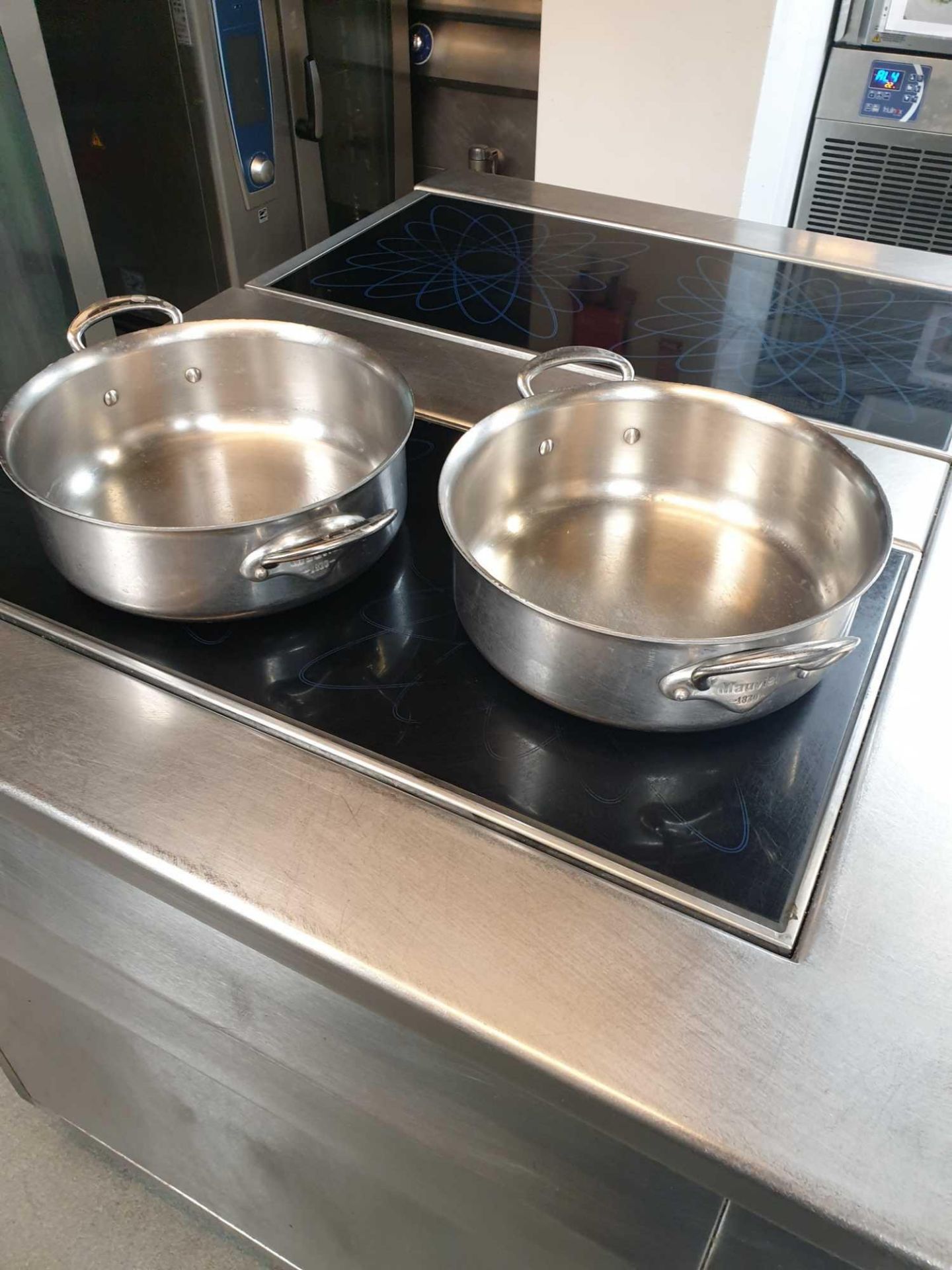 2x Commercial Stainless Steel 12" Pans