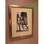 Framed Wall Print 1960s Theme Beach Couple 55x 70cm ( Loc Hall Floor 4)