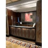 Reception Counter With Black Marble Top And Curved Front Padded Fascia At Front Of Desk 250cm