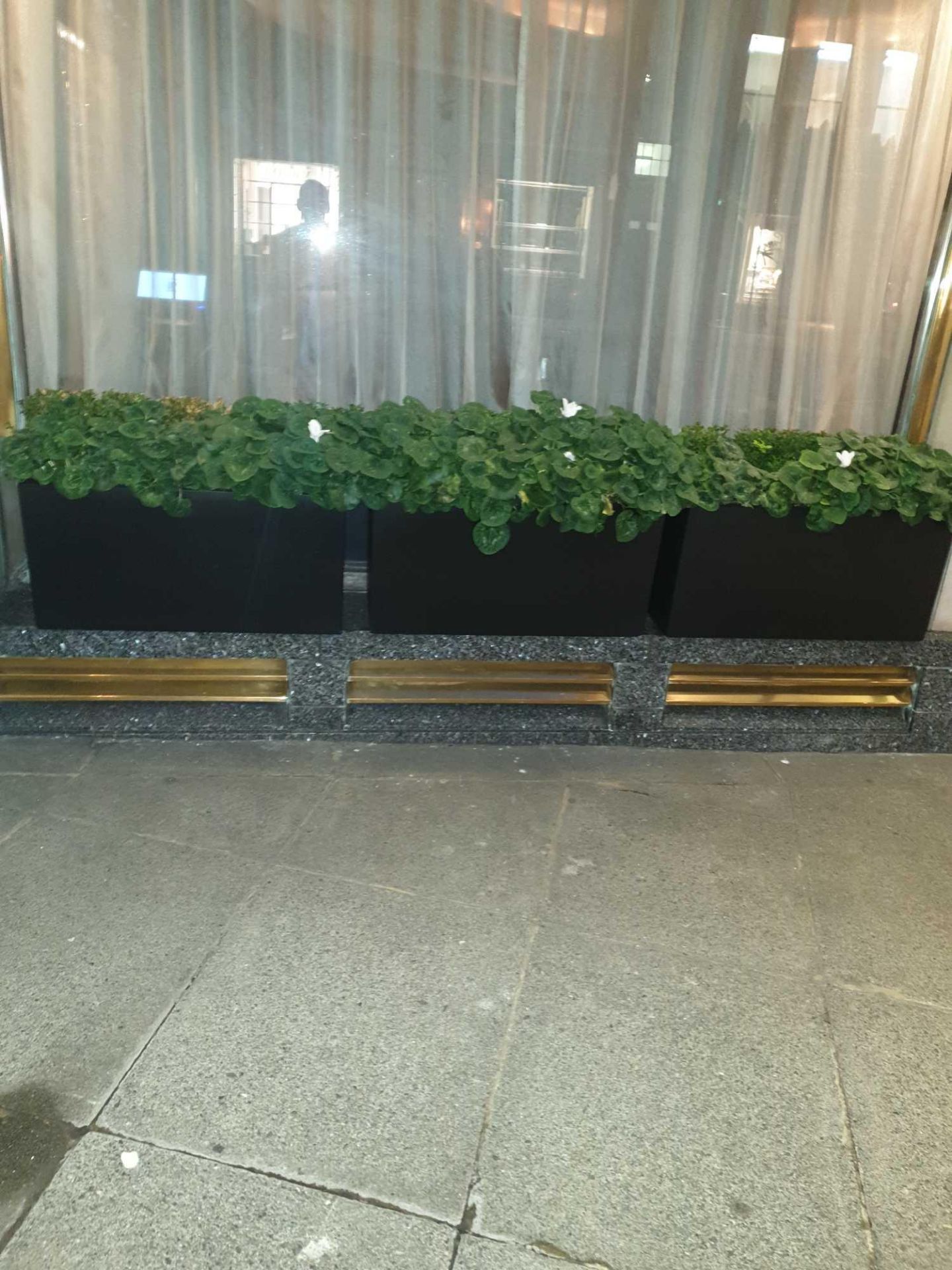 A Pair Of Composite Black Planter Pots Size 80x 28x 40cm ( Loc Front Of Hotel) - Bild 3 aus 3