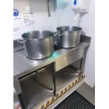 2x Stainless Steel Large Stock Pots 410mmx 260mm