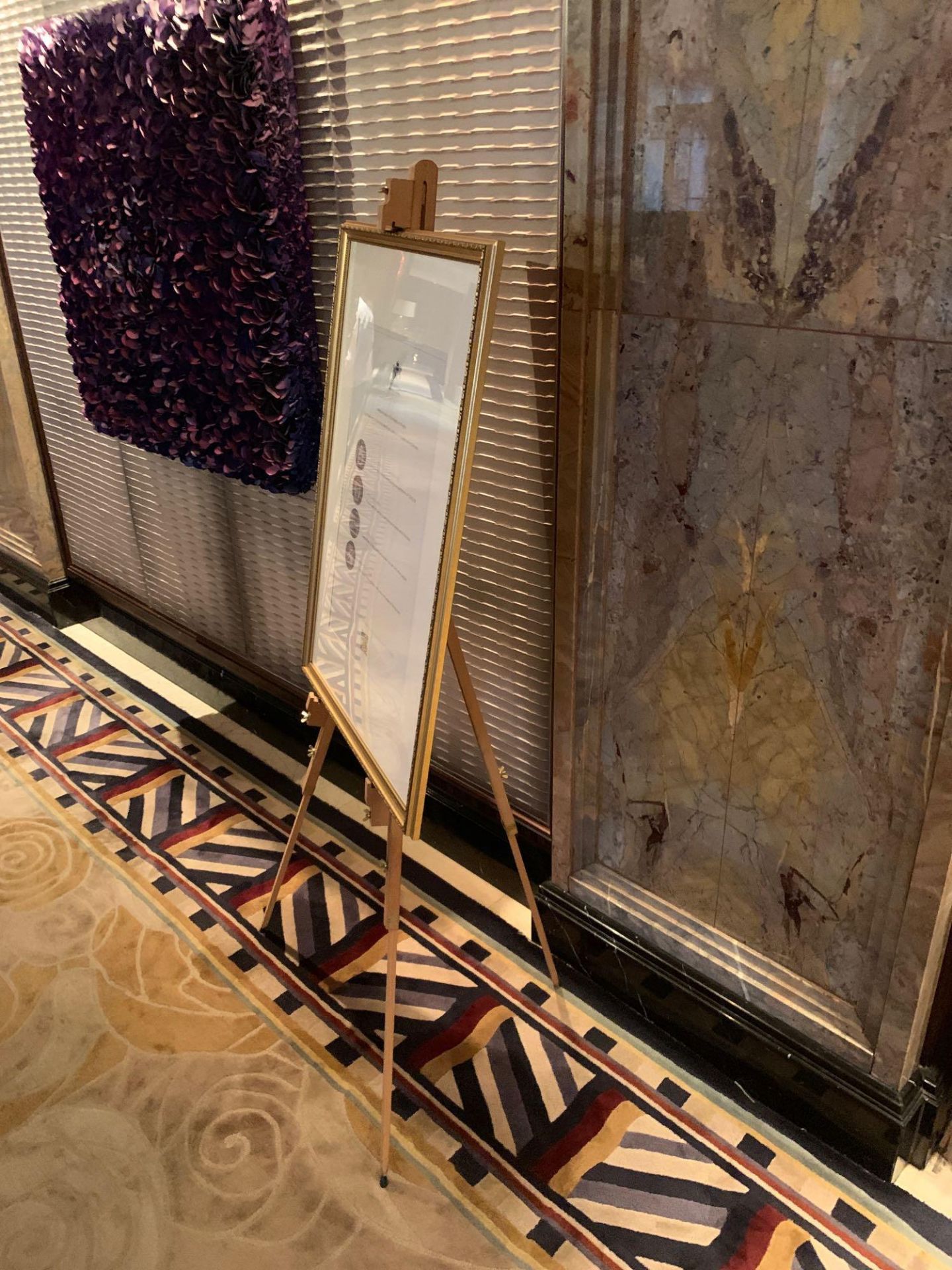 A Pine Artist Easel A Frame With Gold Painted Picture Frame 165cm Tall ( Loc Lobby) - Image 2 of 3