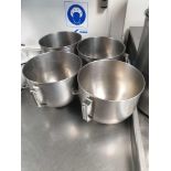 4x Kitchenaid Stainless Steel Mixing Bowls