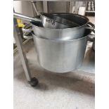 2x Large Stock Pots And 1x Large Stainless Steel Pan As Found