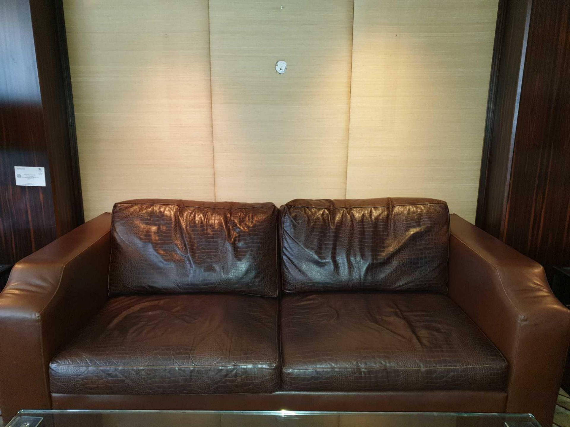 Fendi Apta Brown Leather Two Seater Sofa. 210x 114x 70cm ( Loc Polo Bar)