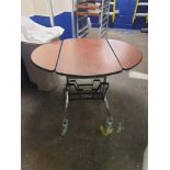 2x Room Service Tables Bifold Classic Steel Tube Design With Oval Table 1080mmx 920mmx 800mm High