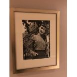 4x 1930 / 1940s Theme Black And White Prints, Gold Wooden Frame, Single Ladies, 55cm x 70cm ( Loc