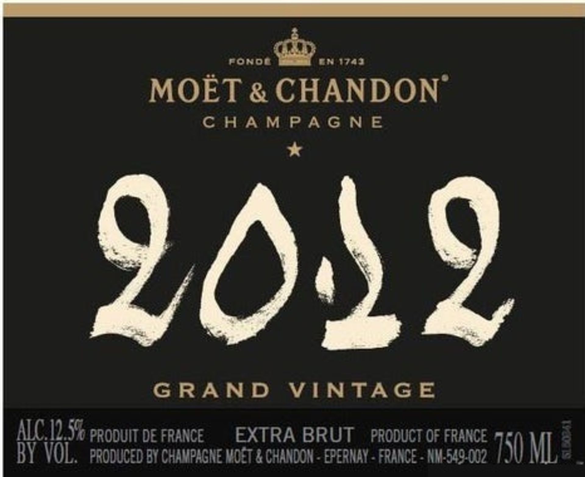 Moet Chandon : Grand Vintage 2012 ( Bid Is For 1x Bottle Option To Purchase More)
