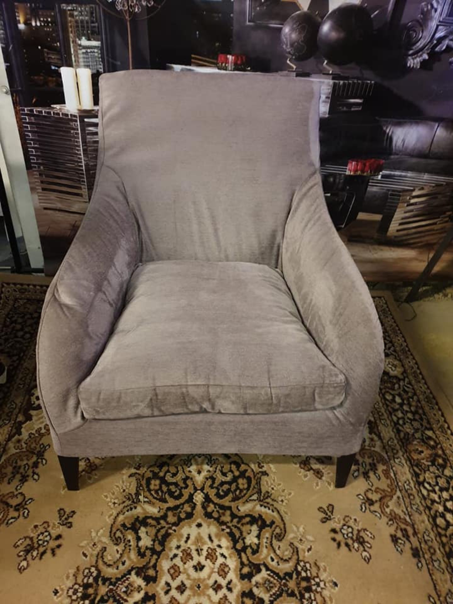 **Clearance** A Pair of Lilac upholstered designer inspired armchair a super comfortable modern - Image 2 of 2