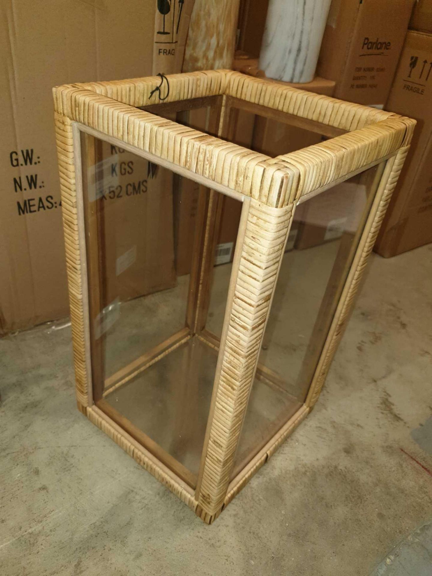 Zula Lantern Natural Bamboo And Glass 360x290mm Bamboo And Glass Lantern Exudes Serious Coastal