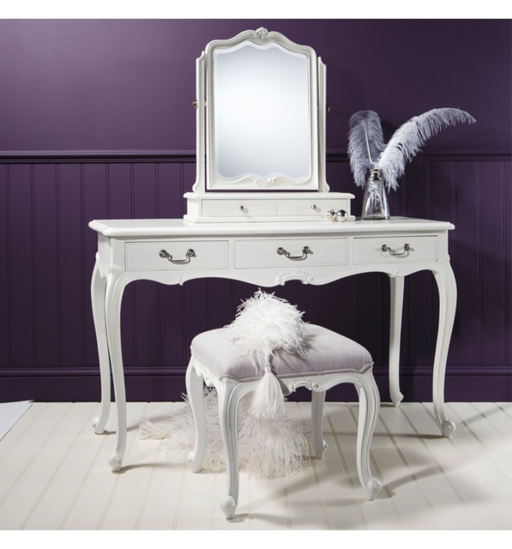 Laura Ashley Chic Dressing Table Vanilla White Made From Mindy Ash And Features Three Practical