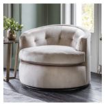 Mayfair Luxury Swivel Armchair The Mayfair collection features deep pulled stitching detailing and a