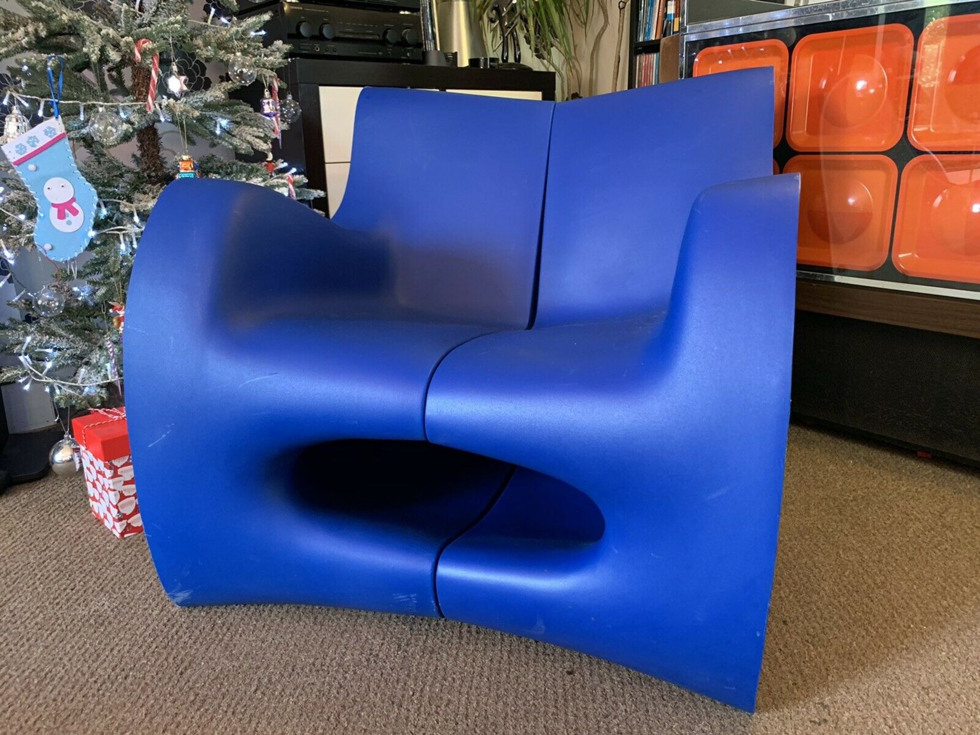 Canyon Chair Blue A Unique And Rare Off Rotation Moulded Indoor/Outdoor Chair Designed And Made