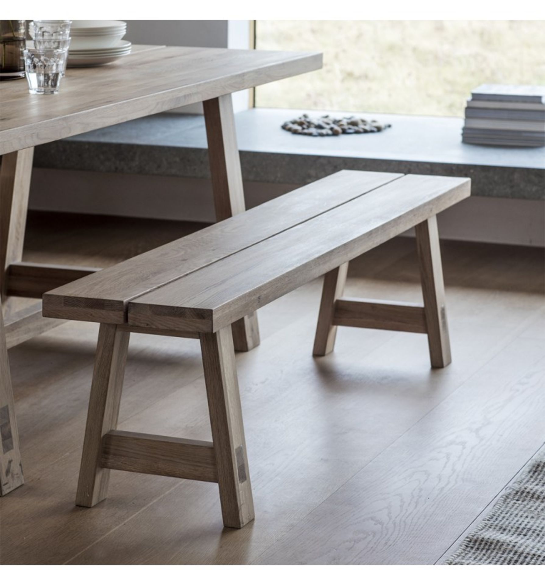 Kielder Bench 1600 x 350 x 450mm An Oak Dining Bench Which Can Be Used Along With Many Different