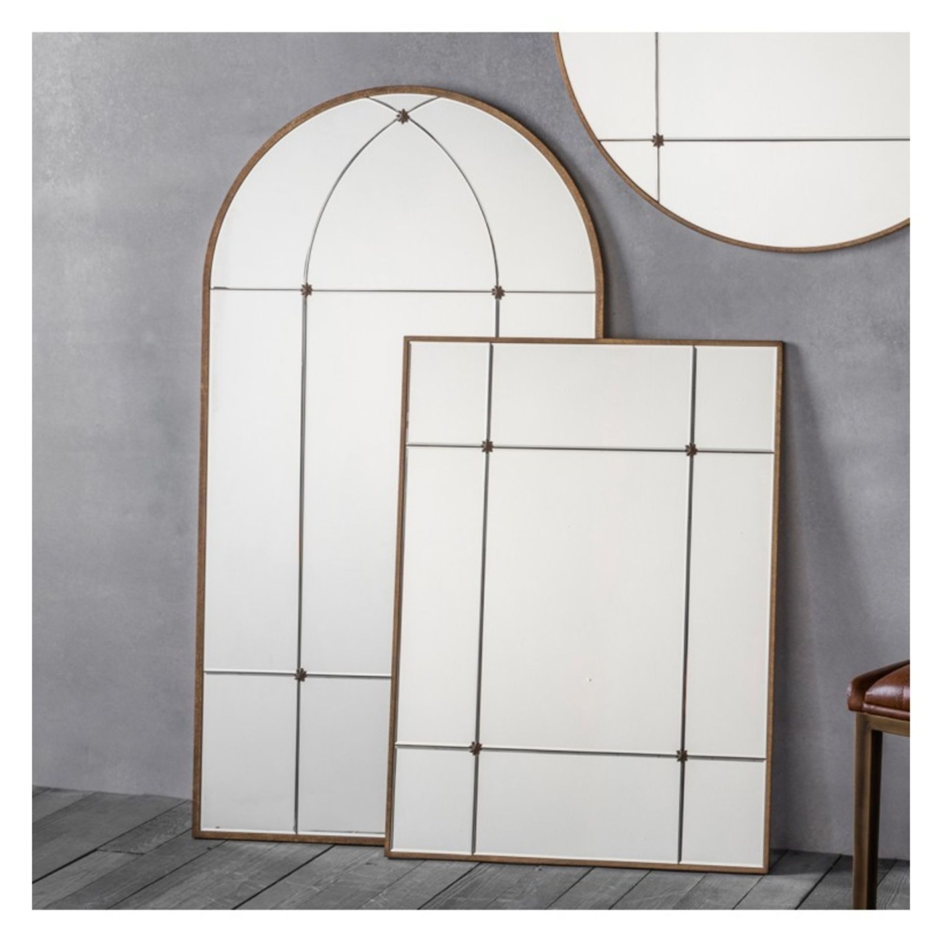 Ariah Mirror W700 x D15 x H950mm A Trio Of Beautiful Mirror Panels With An Elegant Antique Gold