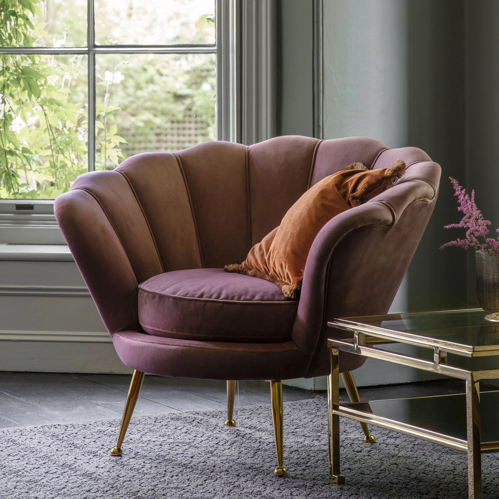 Rivello Armchair Pink W930 x D800 x H780mm This Stunning Rivello Pink Armchair Boasts An Elegant