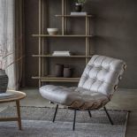 Riccia lounge chair a stunning lounger chair in beautiful full grain grey leather with buttoned