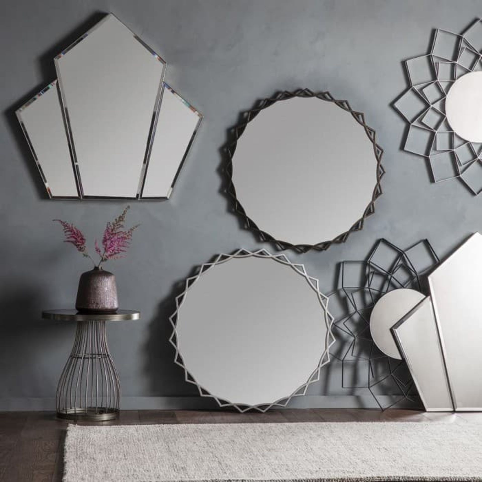 Novia Mirror Bronze A Delightful Almost Industrial Inspired Circular Mirror With A Dancing Frame