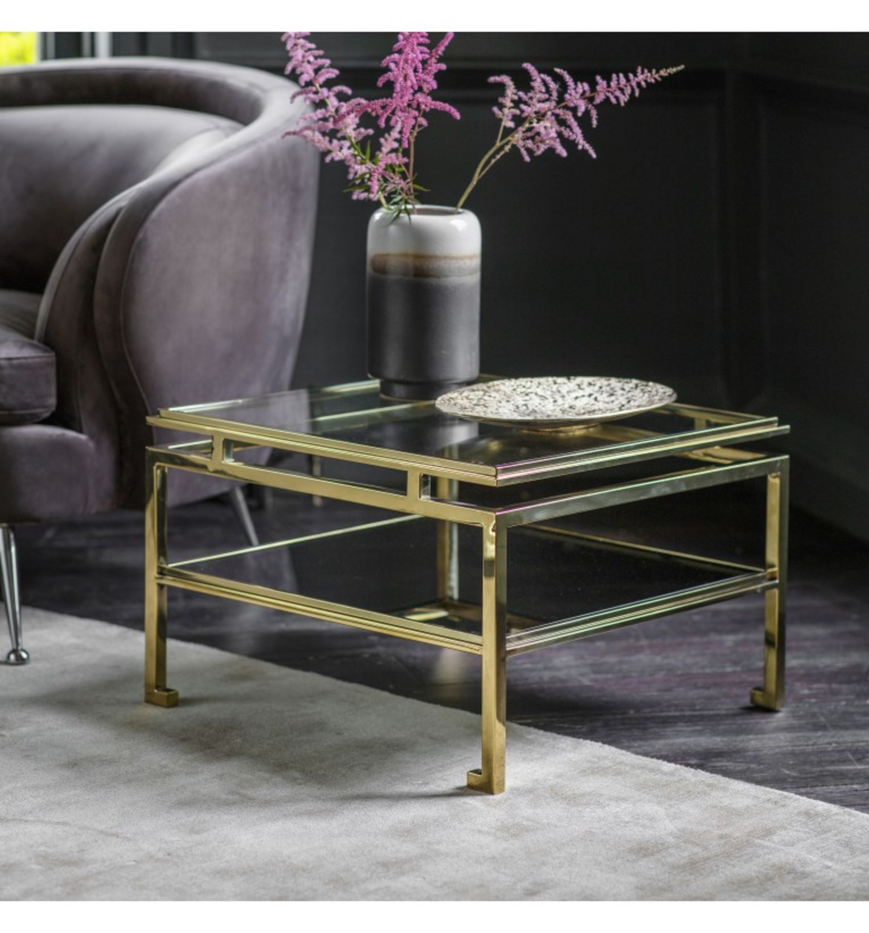 Cosenza Side Table Gold 570 x 570 x 400mm The Cosenza Gold Side Table Infuses A Sense Of Timeless