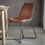 Newton Chair Brown 2 Pk Opulent Fau x Leather Seats Complimented By Metal Legs The Newton Chair