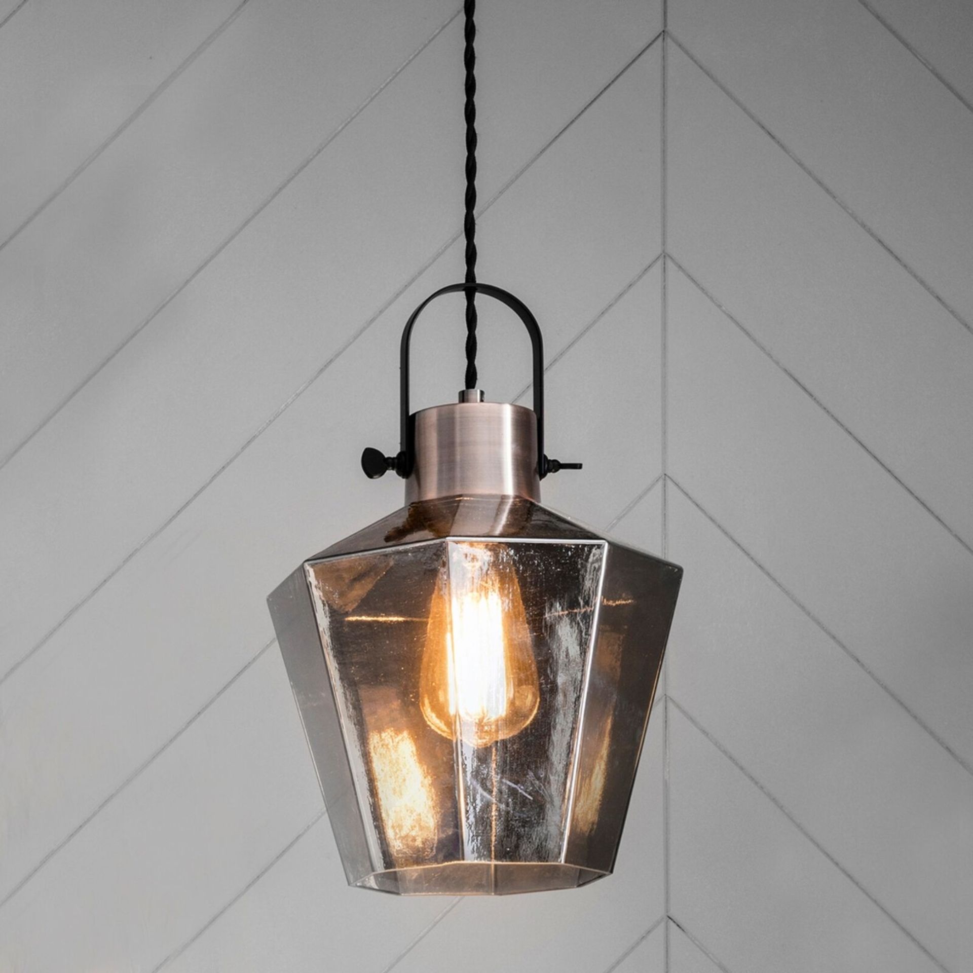 Atlanta Pendant Light Complete your stylish interior with this distressed glass pendant light