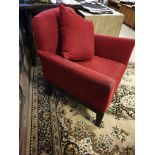 A Pair Of Upholstered Luxury Red Fabric Chairs 80 X 57 X 90cm