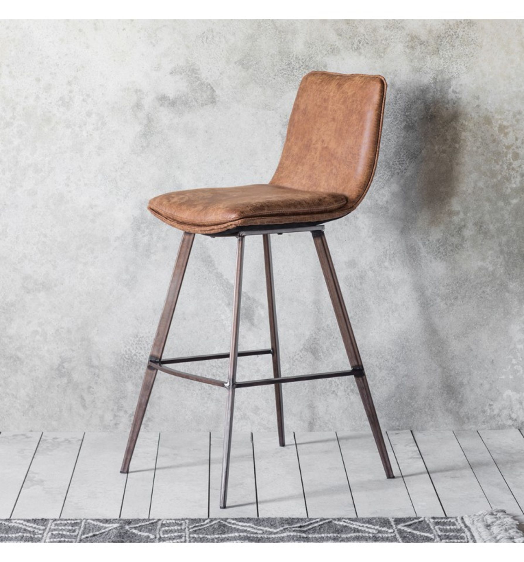 Palmer Stool 2 Pack A contemporary design with a rustic twist, this stylish vintage brown faux