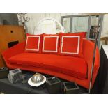 Monroe 3 seater 2100 Velvet-Red By Christiane Lemieux A Curved Soft Rounded Back For Extra Comfort